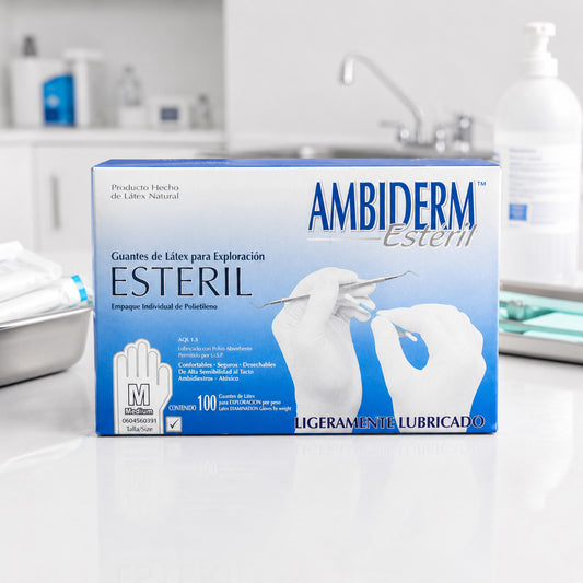Ambiderm Guantes Desechables Estériles de Látex c/100